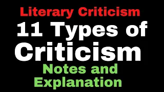 Types of Criticism in Literature II Literary Criticism Types II Biographical, Historical, New Critic