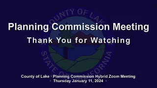 Planning Commission Meeting - Thursday January 11, 2023 - 9:00 am