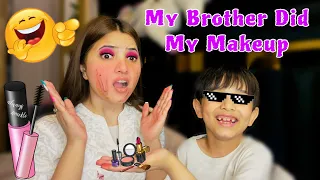 MY BROTHER DID MY MAKEUP😱♥️| BURA HAAL KARDIA😭| VIDEO BY RABEECA KHAN