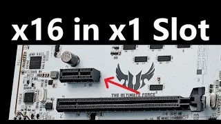 PCIe x1 slot mod - Fit x16 card straight into x1 slot.