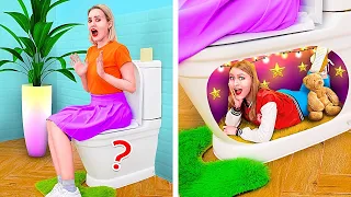 WHAT'S INSIDE TOILET? || Fun Bathroom & Toilet Gadgets! DIY Tools! Parenting Hacks By 123 GO! TRENDS