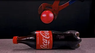 Experiment glowing 1000 degree Metal Ball vs Coca Cola