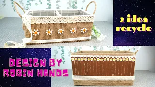 2 Ideas Diy Recycle Cardboard Into Storage Basket / Diy Rope Basket At Home