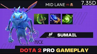 SumaiL - Puck Mid vs Invoker at Ranked Match | Dota 2 Pro Gameplay - Full Game [Patch 7.35d]