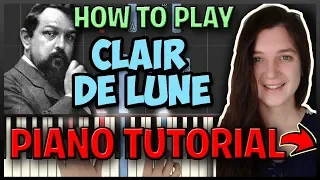 How To Play "Clair de Lune" by Debussy - Easy Piano  (Synthesia) [Piano Tutorial] [HD]