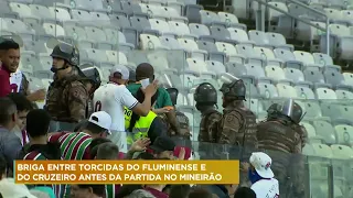 Torcedores do Cruzeiro e Fluminense brigam dentro e fora do Mineirão