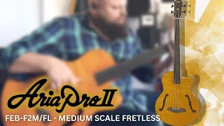 A medium-scale fretless acoustic-electric bass!! // Aria FEB-FM2/FL Review