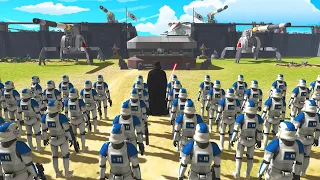 Vaders Fist Siege of Last CLONE FORTRESS... - Men of War: Star Wars Mod Battle Simulator