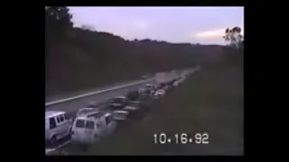 Traffic jam on PA Turnpike October 16 1992