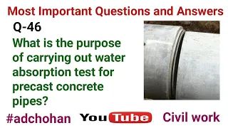 Water absorption, Precast concrete pipes, Civil Engineering Questions and Answers, Drainage Works,