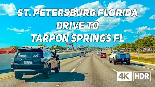 St. Petersburg Florida / Pinellas Park FL Drive to Tarpon Springs FL. U.S. 19 North Route 4K HDR