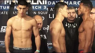 DMITRY BIVOL IS SHREDDED!! GIVES SULLIVAN BARRERA A STONE FACED STARE IN FACE OFF, DOESN'T BLINK