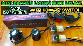 how to install mini driving lights with relay and 2way switch│paano mag wiring?