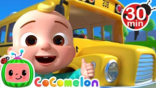 Wheels on the Bus 30 MIN LOOP | Karaoke Nursery Rhymes & Kids Songs - CoComelon