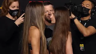 Cortney Casey vs. Liana Jojua - Weigh-in Face-Off - (UFC Fight Night: Holloway vs. Rodríguez)