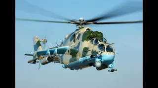 The Mil Mi-24 (Russian: Миль Ми-24; NATO reporting name: Hind) is a large Attack Helicopter Gunship