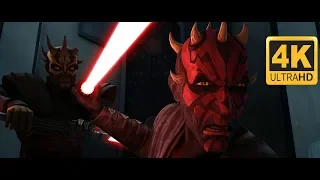 Darth Maul & Savage Opress VS Darth Sidious 4k upscaled with Machine Learning AI