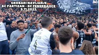 Grobari navijanje  na Kk Partizan - Kk Fenerbahče 9.11.2023. @euroleague @bcpartizantv