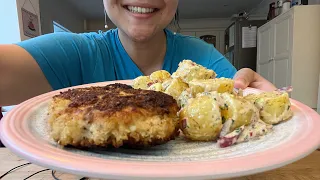 ASMR MUKBANG JAMIE OLIVER’S GARLIC CHICKEN AND THE BEST POTATO SALAD | NO TALKING