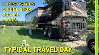TYPICAL MOTORHOME TRAVEL DAY | 200 MILES-5 HRS START TO FINISH | DIESEL FUELING | REST STOPS | EP231