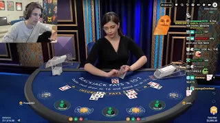 xQc Plays Blackjack Against Lucky Dealer IRL With Twitch Chat