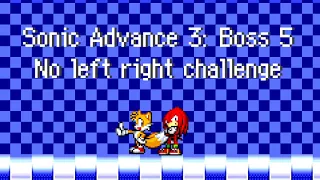 Sonic Advance 3 No Left/Right challenge: Boss Zone 5