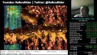 Donkey Kong Country 3 103% Speed Run - 1:47 IG / 2:15:23 RTA