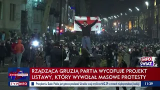 Gruzja: po gwałtownych protestach władze wycofują się z projektu ustawy o „agentach zagranicznych”