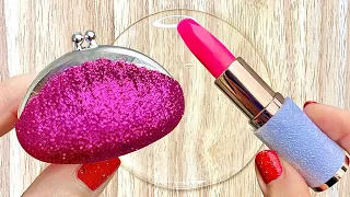 PINK Makeup Slime Mixing!! Satisfying Lipstick Slime Coloring!! Series #183