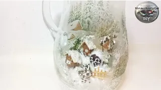 How to make a winter decoration in a pitcher
