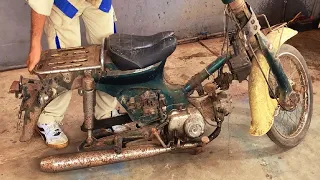 1980 Honda Super Cub Restoration // Restore and Repaint Old Abandoned HONDA MOTORCYCLE