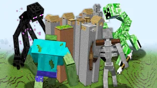 Minecraft How to Play GIANT CREEPER ENDERMAN ZOMBIE ATTACKED LONGEST VILLAGE monster school my craft