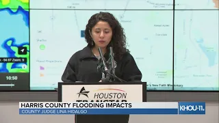 Harris County Judge Lina Hidalgo gives update on flooding impacts in and around the county