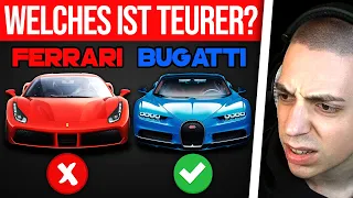 ClashGames REAGIERT auf WELCHES AUTO IST TEURER? 😨 (sehr schwer) | ClashGames Reaktion