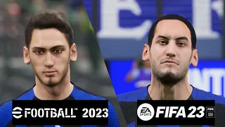 FIFA 23 vs eFootball 2023 | Inter Player Faces Comparison | Fifa 23 Faces #fifa23 [PC/HD