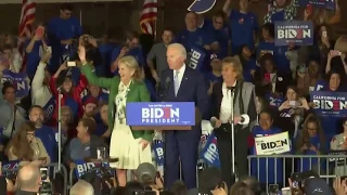 Joe Biden appears to confuse his wife and sister at the start of his Super Tuesday speech