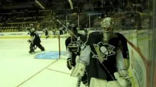 Fleury's and Talbot's reactions to my 'We Believe In Fleury' sign