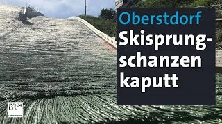 Welliger und unebener Mattenbelag im Skisprungstadion: Kein Training möglich | Abendschau | BR24