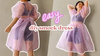 DIY Smock Dress / Sheer Organza Midi  (wear over anything!❤️)