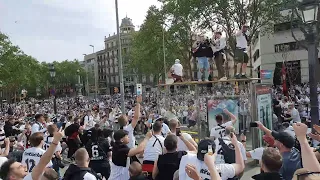 30.000 Eintrach Frankfurt fans in the city Center of Barcelona! 14.04.2022