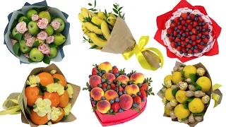 6 ideas: a bouquet of fruits for a girl, a woman on March 8 with her own hands