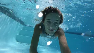 Carla Underwater - filming all alone in the swimming pool