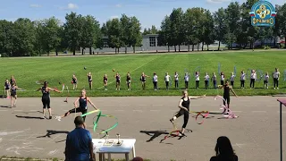 День физкультурника в городе Фрязино! Показательные выступления гимнасток ДЮСШ!