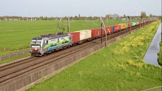 Treinen spotten langs de Betuweroute te Hardinxveld-Giessendam 13 april 2024