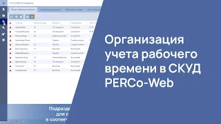 Организация учета рабочего времени в СКУД PERCo-Web