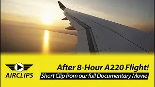 BEAUTIFUL Air Baltic A220 Sunrise Landing in Riga from Montreal Mirabel! [AirClips]