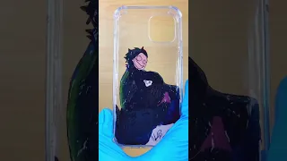 Pinté a Tanjiro y Nezuko en Funda para Celular 😏