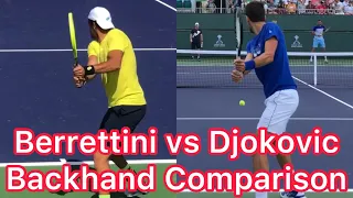 Matteo Berrettini vs Novak Djokovic Backhand Comparison (Tennis Technique Explained)