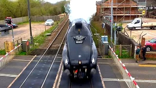 SIR NIGEL GRESLEY AT SPEED  NARBOROUGH LEICESTERSHIRE 05.04.23 LNER A4 PACIFIC 4498 / 7 / 60007