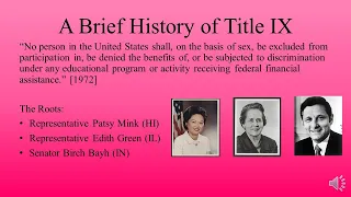 A Brief History of Title IX